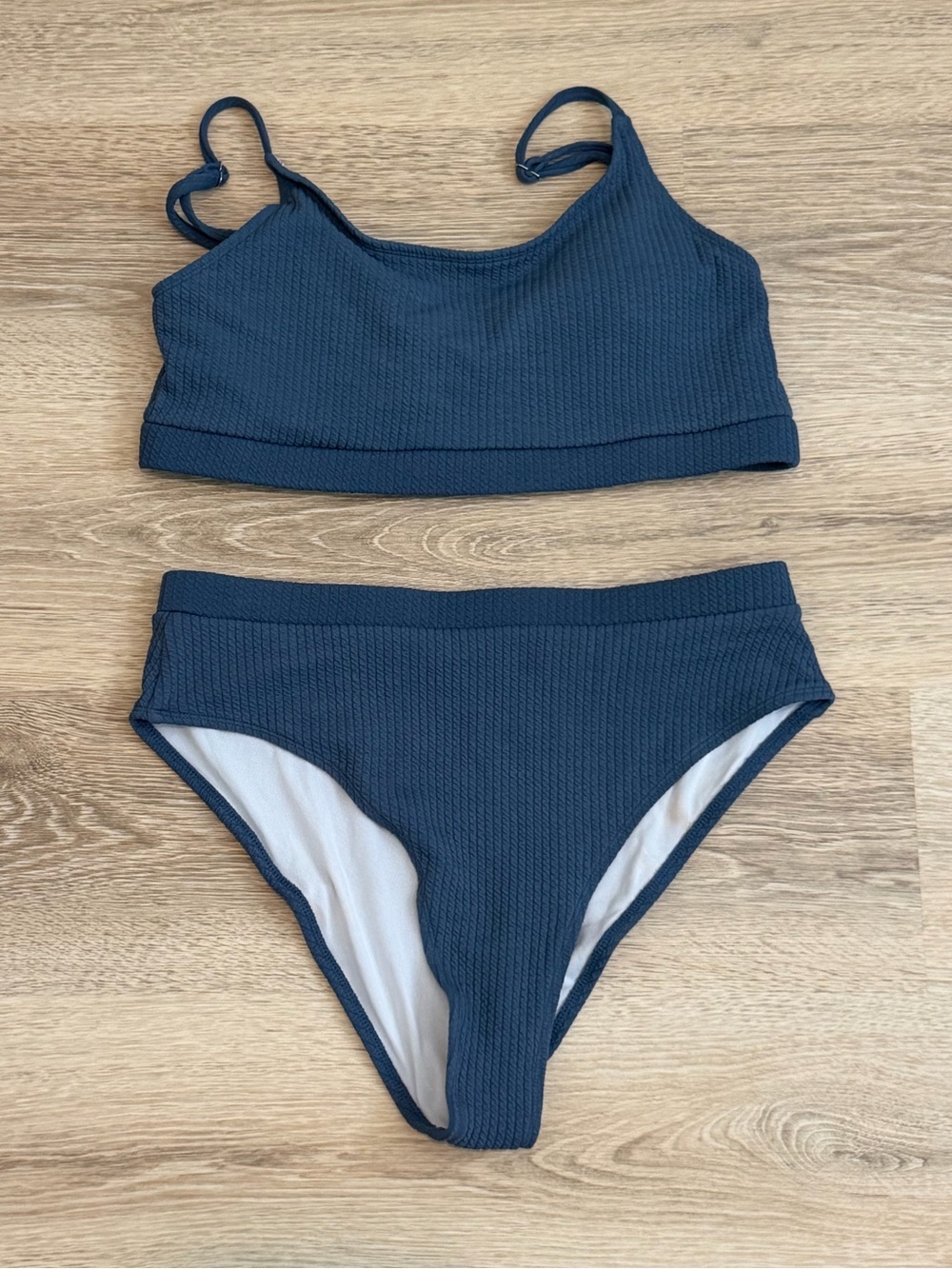 Blue Ribbed Bikini